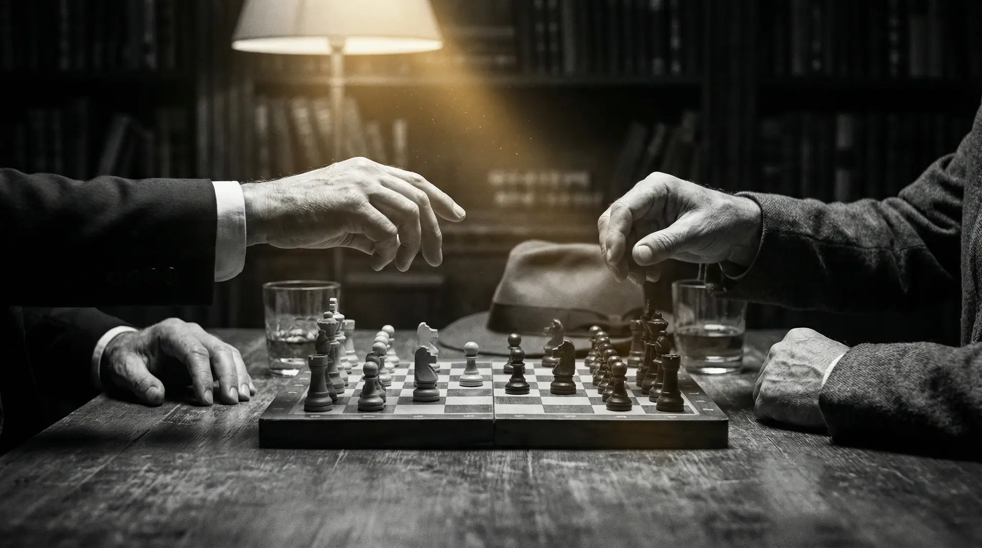 guanluchenlun 艺术探索系列 - 非线性叙事，棋盘上的对弈象征命运的交错